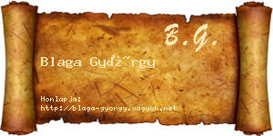 Blaga György névjegykártya
